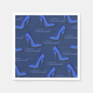 Fashionista-blaue Schuh-Muster-Servietten Serviette