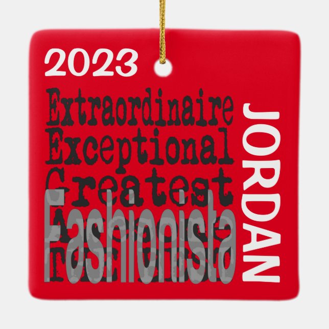 Fashionista Extraordinaire CUSTOM Keramikornament (Rückseite)