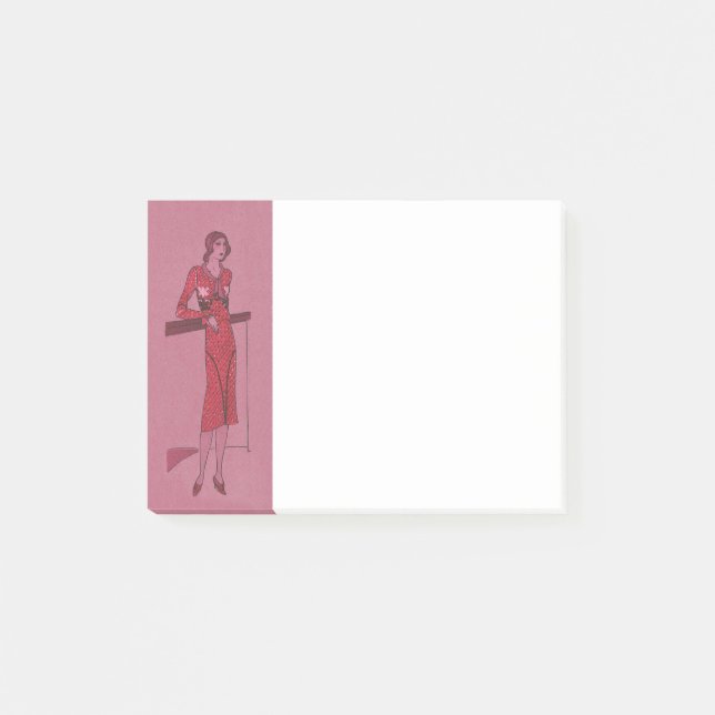 Fashionista Flapper Illustration c1925 Post-it Klebezettel (Vorderseite)