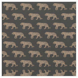 Fashionista Gold Black Glitzer Tiger Pattern Stoff