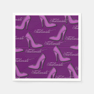 Fashionista-rosa Schuh-Muster-Servietten Serviette