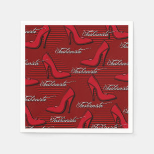 Fashionista-rote Schuh-Muster-Servietten Serviette