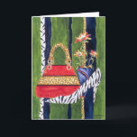 Fashionista Sister Birthday Card Karte<br><div class="desc">Spaß Geburtstagskarte für deine modische Schwester! Design mit Leopardrucktasche und Zebradruckpumpen,  erstellt von dem Wasserfarben-Künstler Chris Ambrose. Text kann angepasst werden!</div>