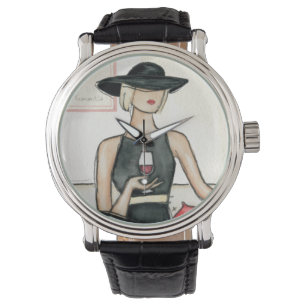 Fashionista Trinken Wein Armbanduhr