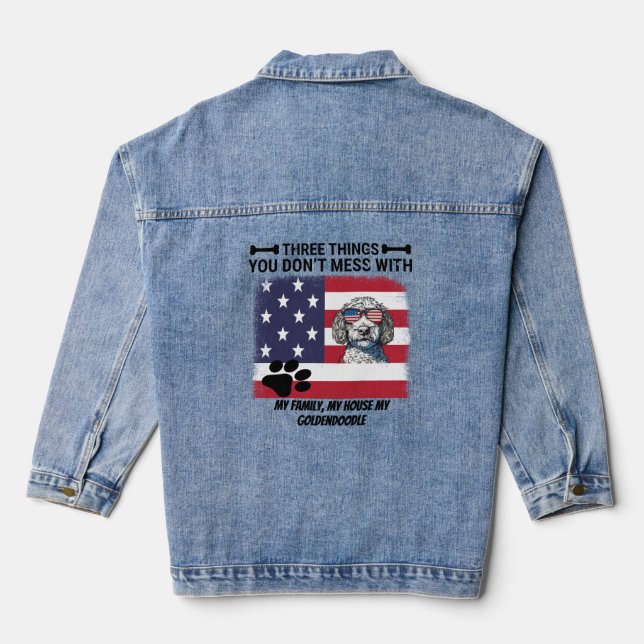 Fass dich nicht mit meiner Familienfreiheit Golden Jeansjacke (Rückseite)