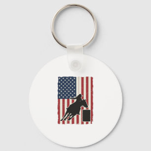 Fass-Rennen Amerikanische Flagge Vintage-Vektor-De Schlüsselanhänger