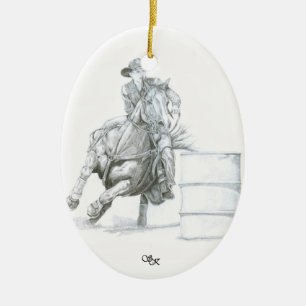 Fass-Rennläufer-Weihnachtsverzierung Keramikornament