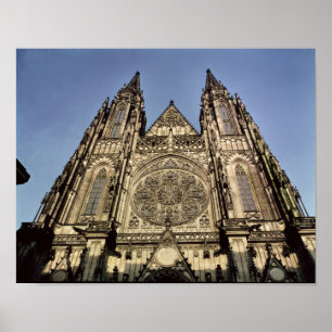 Fassade der Kathedrale von St. Vitus Poster
