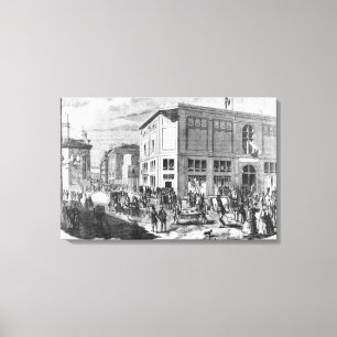 Fassade des Hotels Drouot, Paris, c.1852 (engravi Leinwanddruck