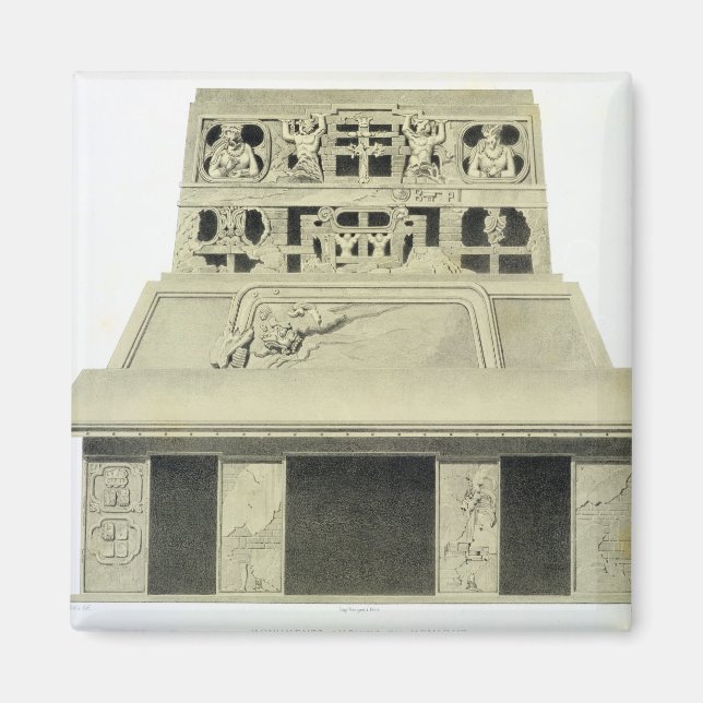 Fassade des Sonnentempels, Palenque, Platte 2 Magnet (Vorne)