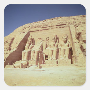 Fassade des Tempels der Ramesses II Quadratischer Aufkleber