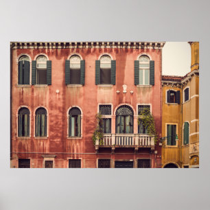 Fassade eines typischen alten Hauses in Venedig, I Poster
