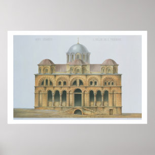 Fassade von Mefa Dzamissi, die Kirche des hl. Theo Poster