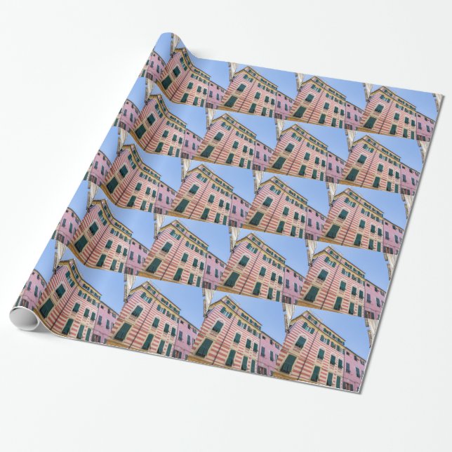 Fassaden Monterosso Cinque Terre Liguria Ital Geschenkpapier (Ungerollt)