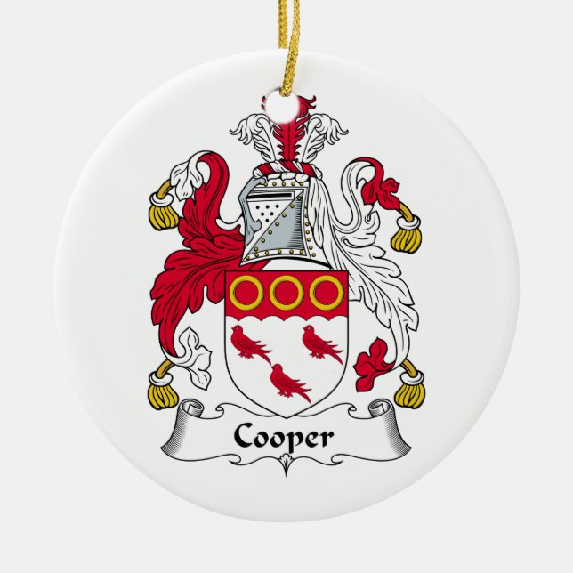 Fassbinder-Familienwappen Keramik Ornament (Vorne)