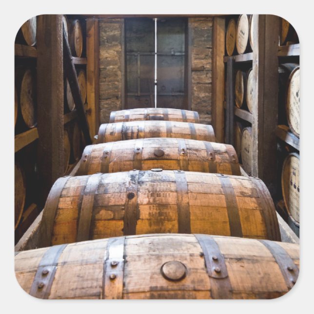 Fässer Quadratischer Aufkleber (Vorderseite)