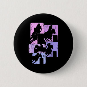 Fassrennpferd Fassrennreiter Rodeo Cowgirl Frau Button
