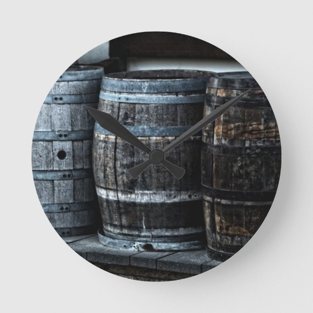Fasswanduhr Runde Wanduhr (Vorderseite)