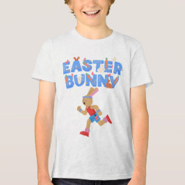 Fast & Fierce Runner Bunny Kids Unisex Tri-Blend Shirt