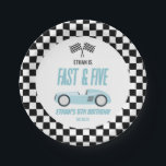 Fast & Five Blue Race Car 5. Geburtstagsparty Pappteller<br><div class="desc">Dies ist ein Fast & Five Blue Race Car 5. Geburtstagsparty Paper Teller!</div>