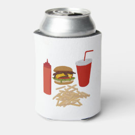 Fast Food Burger Fries Illustration GRILLEN Dosenkühler