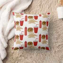 Fast Food Burger Fries Muster Kissen