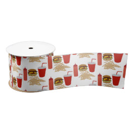 Fast Food Burger Fries Muster Satinband