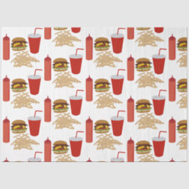 Fast Food Burger Fries Muster Seidenpapier