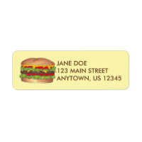 Fast Food Burger Hamburger Grilladressen-Labels