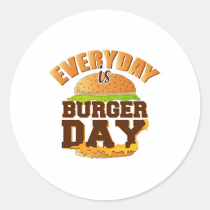 Fast Food Burger Käse Funny Eat Feinschmecker Gesc Runder Aufkleber