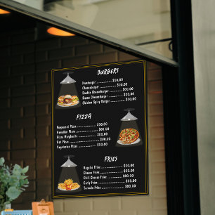 Fast Food Burger   Pizza   Pommes frites Speisekar Poster