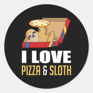 Fast Food Burger Sloth Funny Pizza Essen Geschenk Runder Aufkleber