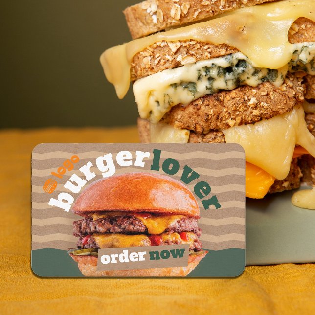 Fast Food Burgers Business Card Visitenkarte ( cafe, deli or food truck owners Business card featuring, #foodtruck #foodtruckerowner #craftpaper)