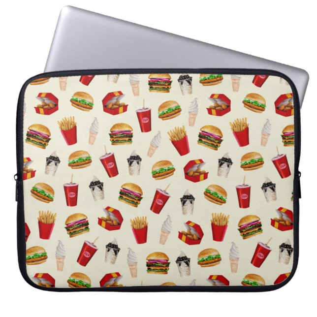 Fast Food Burgers, Fries, Sundaes Laptopschutzhülle (Vorderseite)