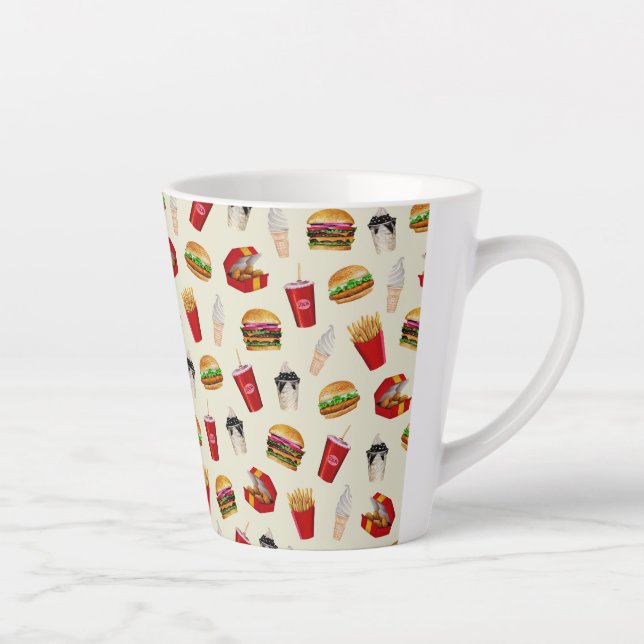Fast Food Burgers, Fries, Sundaes Milchtasse (Rechts)