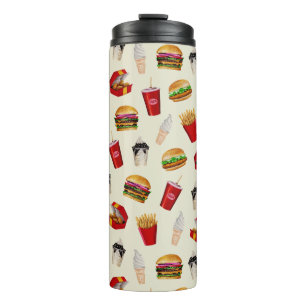 Fast Food Burgers, Fries, Sundaes Thermosbecher