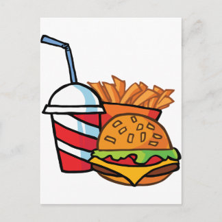 Fast Food Cheeseburger Postkarte