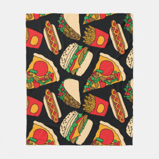 Fast Food Fiesta: Vintage Musterisolierung Fleecedecke