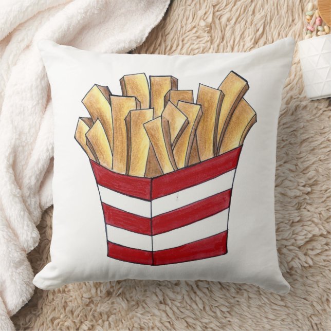 Fast Food Französisch Fry Fries Fries Kartoffeln C Kissen (Decke)