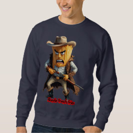 Fast Food French Fries on a Navy Blue  Sweatshirt