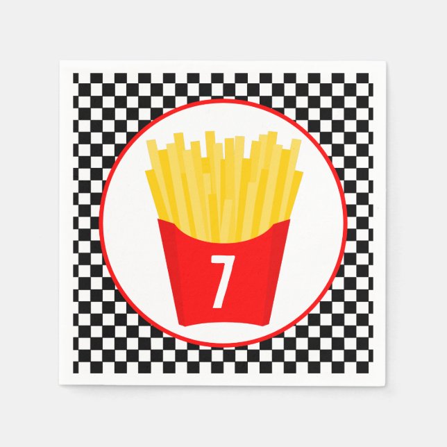 Fast Food French Fritte Geburtstag Serviette (Vorderseite)