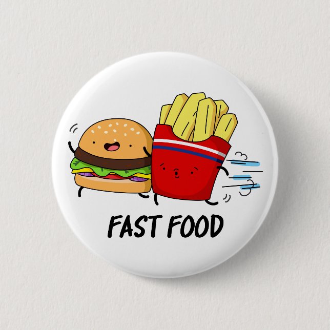 Fast Food Funny Burger and Fries Pun Button (Vorderseite)