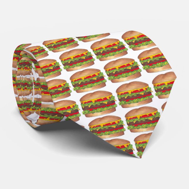 Fast Food Hamburger Cheeseburger Burger Cravate (Roulé)