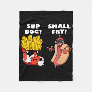 Fast Food Hot Dog und Fry Funny Grilling Sup Fleecedecke