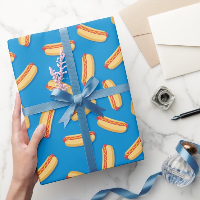 Fast Food Hotdogs-Muster Geschenkpapier (Schenken)