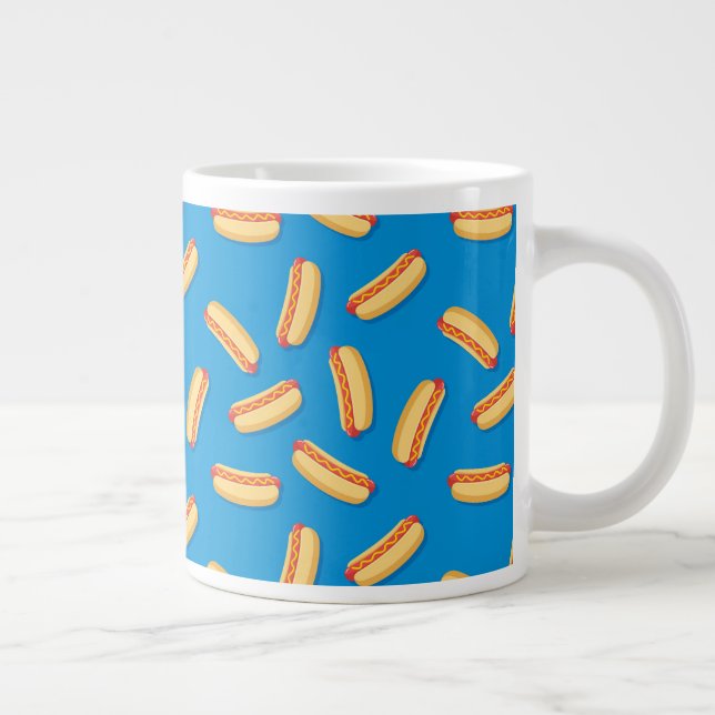 Fast Food Hotdogs-Muster Jumbo-Tasse (Rechts)
