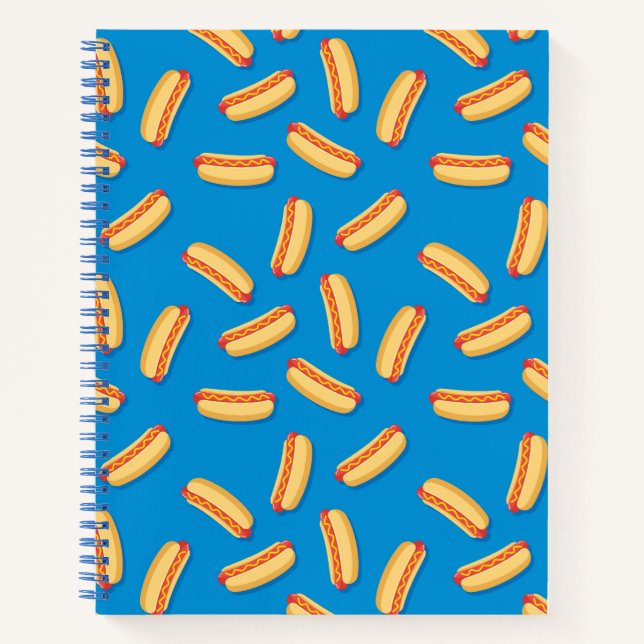 Fast Food Hotdogs-Muster Notizbuch (Vorderseite)