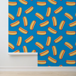 Fast Food Hotdogs-Muster Tapete