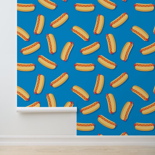 Fast Food Hotdogs-Muster Tapete (Anwendung)