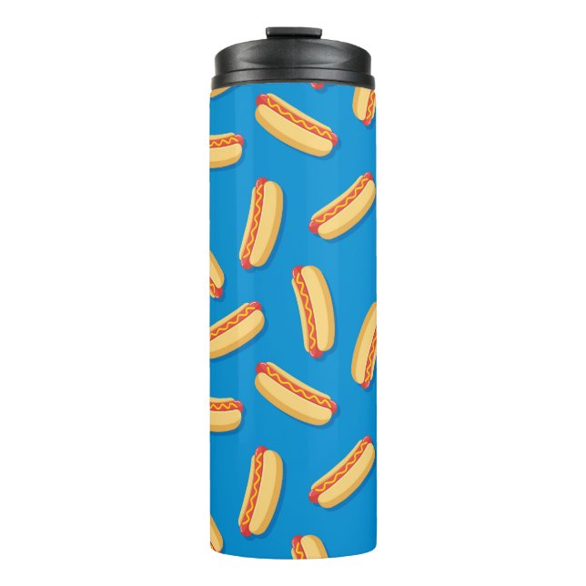 Fast Food Hotdogs-Muster Thermosbecher (Vorderseite)